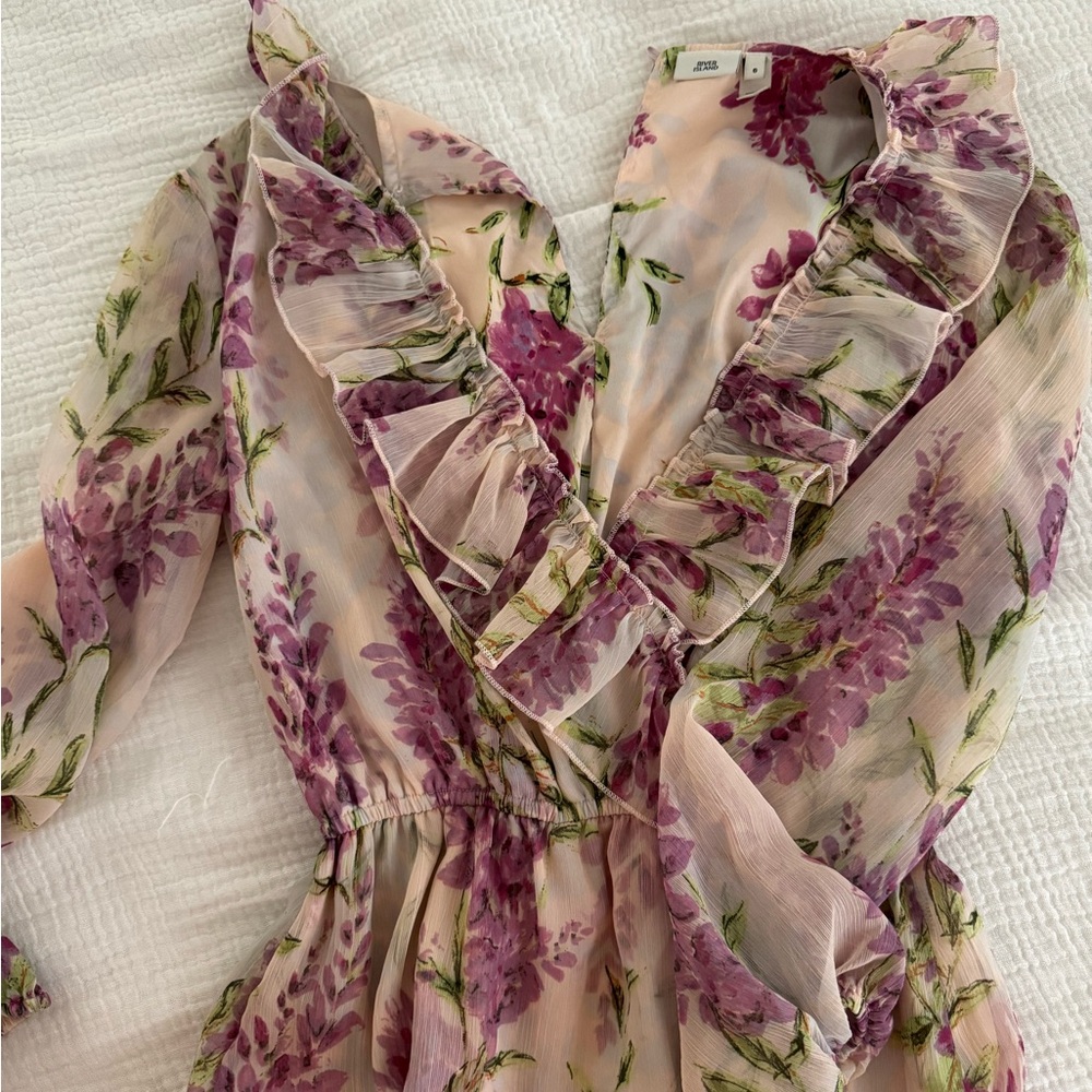 River Island Pink and Purple Ruffled Tiered Midi Dress - Picture 5 of 6
